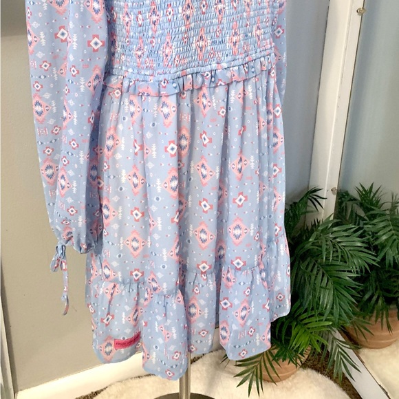 Size XL Simply Southern Smocked Dress Pastel Blue Modest Feminine Ruffle Hem NWT - Picture 10 of 13